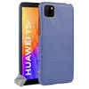 Image de htdmobiles Housse Etui Coque Rigide Simili Cuir Crocodile pour Huawei Y5p + Film ecran - Bleu Fonce