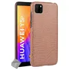 Image de htdmobiles Housse Etui Coque Rigide Simili Cuir Crocodile pour Huawei Y5p + Verre trempe - Marron