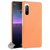 Image de htdmobiles Housse Etui Coque Rigide Simili Cuir Crocodile pour Sony Xperia 10 II + Verre trempe - Orange