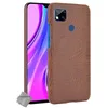 Image de htdmobiles Housse Etui Coque Rigide Simili Cuir Crocodile pour Xiaomi Redmi 9C + Verre trempe - Marron