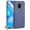Image de htdmobiles Housse Etui Coque Rigide Simili Cuir Crocodile pour Xiaomi Redmi Note 9 Pro + Film ecran - Bleu Fonce