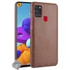 Image de htdmobiles Housse Etui Coque Rigide Simili Cuir Crocodile pour Samsung Galaxy A21s + Verre trempe - Marron