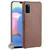 Image de htdmobiles Housse Etui Coque Rigide Simili Cuir Crocodile pour Samsung Galaxy A41 + Verre trempe - Marron