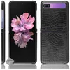 Image de htdmobiles Housse Etui Coque Rigide Simili Cuir Crocodile pour Samsung Galaxy Z Flip/Z Flip 5G - Noir