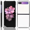 Image de htdmobiles Housse Etui Coque Rigide Simili Cuir Crocodile pour Samsung Galaxy Z Flip/Z Flip 5G - Blanc