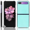 Image de htdmobiles Housse Etui Coque Rigide Simili Cuir Crocodile pour Samsung Galaxy Z Flip/Z Flip 5G - Bleu Clair