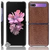 Image de htdmobiles Housse Etui Coque Rigide Simili Cuir Crocodile pour Samsung Galaxy Z Flip/Z Flip 5G - Marron