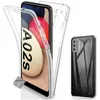 Image de htdmobiles Housse Etui Coque Silicone Gel 360 integrale Samsung Galaxy A02s + Verre trempe - Transparent