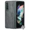 Image de htdmobiles Housse Etui Coque Rigide Simili Cuir Crocodile pour Samsung Galaxy Z Fold 3 5G - Noir