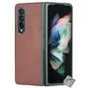 Image de htdmobiles Housse Etui Coque Rigide Simili Cuir Crocodile pour Samsung Galaxy Z Fold 3 5G - Marron