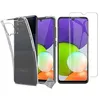 Image de htdmobiles Housse Etui Coque Silicone Gel Samsung Galaxy A22 4G + Verre trempe Transparent TPU