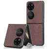Image de htdmobiles Housse Etui Coque Rigide Simili Cuir Crocodile pour Huawei P50 Pocket - Marron