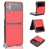 Image de htdmobiles Housse Etui Coque Rigide Simili Cuir Avant et arrière pour Samsung Galaxy Z Flip 4 5G - Rouge