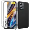 Image de htdmobiles Coque pour Xiaomi Poco X4 GT 5G - Housse Etui Silicone Gel Fine + Film ecran - Noir