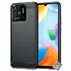 Image de htdmobiles Coque pour Xiaomi Redmi 10C - Housse Etui Silicone Gel Carbone + Verre trempe - Noir