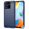 Image de htdmobiles Coque pour Xiaomi Redmi 10C - Housse Etui Silicone Gel Carbone + Verre trempe - Bleu Fonce