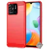 Image de htdmobiles Coque pour Xiaomi Redmi 10C - Housse Etui Silicone Gel Carbone + Verre trempe - Rouge