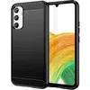 Image de htdmobiles Coque pour Samsung Galaxy A34 5G - Housse Etui Silicone Gel Carbone + Film ecran - Noir