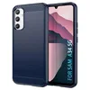 Image de htdmobiles Coque pour Samsung Galaxy A34 5G - Housse Etui Silicone Gel Carbone + Verre trempe - Bleu Fonce