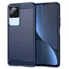 Image de htdmobiles Coque pour Xiaomi Poco F4 5G - Housse Etui Silicone Gel Carbone + Film ecran - Bleu Fonce