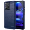 Image de htdmobiles Coque pour Xiaomi Redmi Note 12 Pro+ Plus 5G - Housse Etui Silicone Gel Carbone + Film ecran - Bleu Fonce
