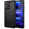 Image de htdmobiles Coque pour Xiaomi Redmi Note 12 Pro+ Plus 5G - Housse Etui Silicone Gel Carbone + Verre trempe - Noir