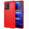 Image de htdmobiles Coque pour Xiaomi Redmi Note 12 Pro+ Plus 5G - Housse Etui Silicone Gel Carbone + Verre trempe - Rouge