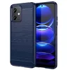 Image de htdmobiles Coque pour Xiaomi Poco X5 5G / Redmi Note 12 5G - Housse Etui Silicone Gel Carbone + Film ecran - Bleu Fonce
