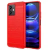 Image de htdmobiles Coque pour Xiaomi Poco X5 5G / Redmi Note 12 5G - Housse Etui Silicone Gel Carbone + Film ecran - Rouge