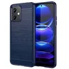 Image de htdmobiles Coque pour Xiaomi Poco X5 5G / Redmi Note 12 5G - Housse Etui Silicone Gel Carbone + Verre trempe - Bleu Fonce