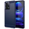 Image de htdmobiles Coque pour Xiaomi Poco X5 Pro 5G / Redmi Note 12 Pro 5G - Housse Etui Silicone Gel Carbone + Film ecran - Bleu Fonce