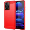 Image de htdmobiles Coque pour Xiaomi Poco X5 Pro 5G / Redmi Note 12 Pro 5G - Housse Etui Silicone Gel Carbone + Film ecran - Rouge