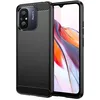 Image de htdmobiles Coque pour Xiaomi Redmi 12C / Redmi 11A / Poco C55 - Housse Etui Silicone Gel Carbone + Film ecran - Noir