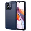 Image de htdmobiles Coque pour Xiaomi Redmi 12C / Redmi 11A / Poco C55 - Housse Etui Silicone Gel Carbone + Film ecran - Bleu Fonce