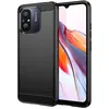 Image de htdmobiles Coque pour Xiaomi Redmi 12C / Redmi 11A / Poco C55 - Housse Etui Silicone Gel Carbone + Verre trempe - Noir