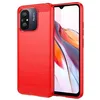 Image de htdmobiles Coque pour Xiaomi Redmi 12C / Redmi 11A / Poco C55 - Housse Etui Silicone Gel Carbone + Verre trempe - Rouge