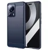 Image de htdmobiles Coque pour Xiaomi 13 Lite 5G - Housse Etui Silicone Gel Carbone + Verre trempe - Bleu Fonce