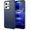 Image de htdmobiles Coque pour Xiaomi Redmi Note 12 4G - Housse Etui Silicone Gel Carbone + Film ecran - Bleu Fonce