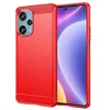 Image de htdmobiles Coque pour Xiaomi Poco F5 5G / Redmi Note 12 Turbo - Housse Etui Silicone Gel Carbone + Film ecran - Rouge