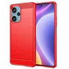 Image de htdmobiles Coque pour Xiaomi Poco F5 5G / Redmi Note 12 Turbo - Housse Etui Silicone Gel Carbone + Verre trempe - Rouge