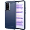 Image de htdmobiles Coque pour Xiaomi Poco F5 Pro 5G / Redmi K60 / K60 Pro - Housse Etui Silicone Gel Carbone + Film ecran - Bleu Fonce