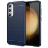 Image de htdmobiles Coque pour Samsung Galaxy S23 FE 5G - Housse Etui Silicone Gel Carbone + Verre trempe - Bleu Fonce