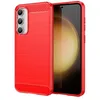 Image de htdmobiles Coque pour Samsung Galaxy S23 FE 5G - Housse Etui Silicone Gel Carbone + Verre trempe - Rouge