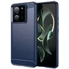 Image de htdmobiles Coque pour Xiaomi 13T / 13T Pro 5G - Housse Etui Silicone Gel Carbone + Verre trempe - Bleu Fonce