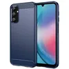 Image de htdmobiles Coque pour Samsung Galaxy A24 4G / A25 4G / 5G - Housse Etui Silicone Gel Carbone + Film ecran - Bleu Fonce