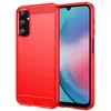 Image de htdmobiles Coque pour Samsung Galaxy A24 4G / A25 4G / 5G - Housse Etui Silicone Gel Carbone + Film ecran - Rouge