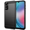 Image de htdmobiles Coque pour Samsung Galaxy A24 4G / A25 4G / 5G - Housse Etui Silicone Gel Carbone + Verre trempe - Noir