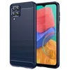 Image de htdmobiles Coque pour Samsung Galaxy M33 5G - Housse Etui Silicone Gel Carbone + Verre trempe - Bleu Fonce