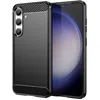 Image de htdmobiles Coque pour Samsung Galaxy S24 5G - Housse Etui Silicone Gel Carbone + Verre trempe - Noir
