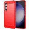 Image de htdmobiles Coque pour Samsung Galaxy S24 5G - Housse Etui Silicone Gel Carbone + Verre trempe - Rouge